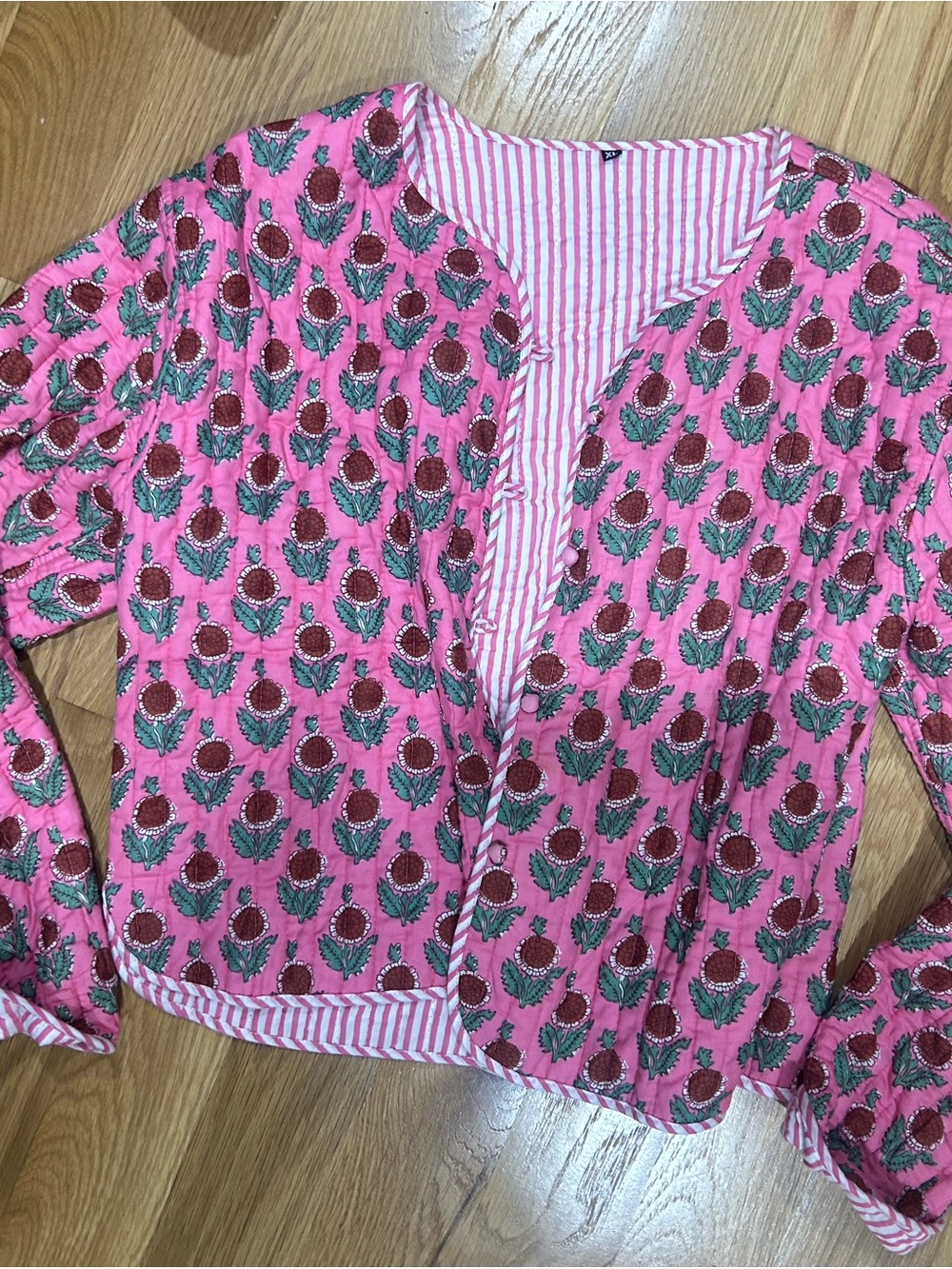 Pink Floral Embroidered Jacket